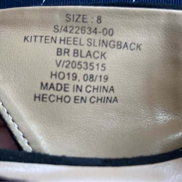 Suede Black Slingback Kitten Heels - Picture 6 of 6